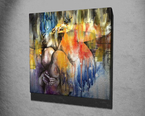 Tablou decorativ, kc315, canvas, lemn, multicolor