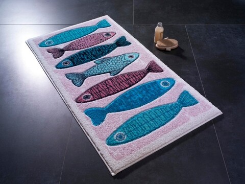 Covoras de baie fishy, confetti, 80x140 cm, roz