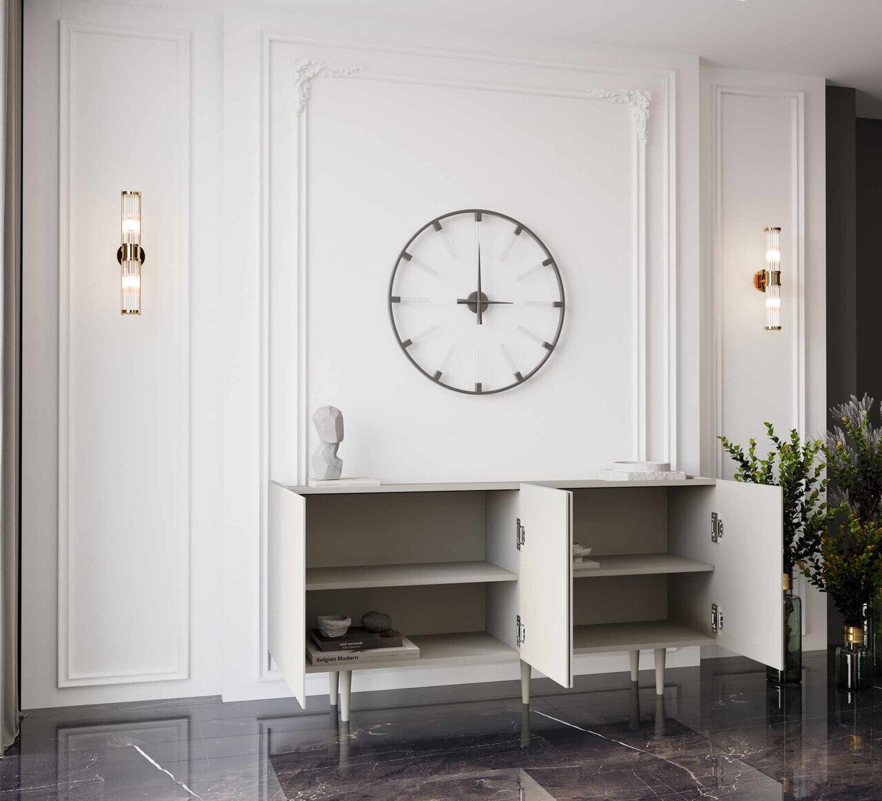 Consola, Hanah Home, Capella 160, 160x60x40 cm, MDF, Gresie - view 3