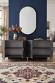 Consola, Hanah Home, Ilay 180, 180x75x32 cm, Antracit / Argintiu