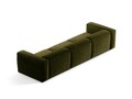 Canapea 4 locuri, Bergamo, Cosmopolitan Design, 364x108x70 cm, catifea chenille raiata, verde