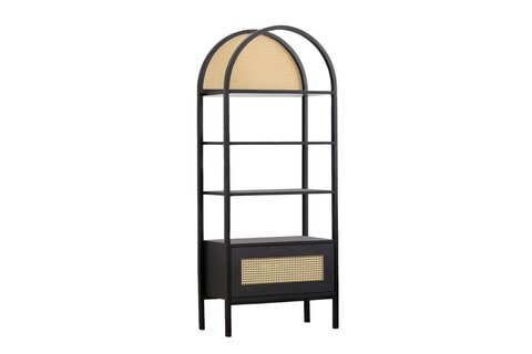 Corp biblioteca, Howard, Nala 76, 76x185x40 cm, PAL, Negru