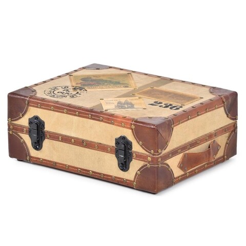 Cufar, exotic no. 236, l.46 l.39 h.22, lemn/stofa/piele, multicolor