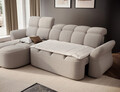 Coltar extensibil stanga 3 locuri ELTAP, Beneth, 301x185x115 cm, lemn/poliester, bej