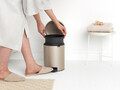 Cos de gunoi cu pedala, Brabantia, NewIcon Metallic Gold, 5 L, 27.2x20.5x29.1 cm, otel, auriu