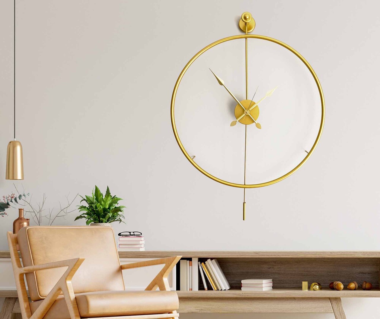 Ceas de perete Mclock-00103 Lățime: 58 cm Înălțime: 80 cm Adâncime: 7 cm Auriu