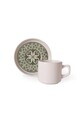 Set pentru ceai, Hermia, 275KRM2559, GRESIE, Antibacterian, Crem / Verde