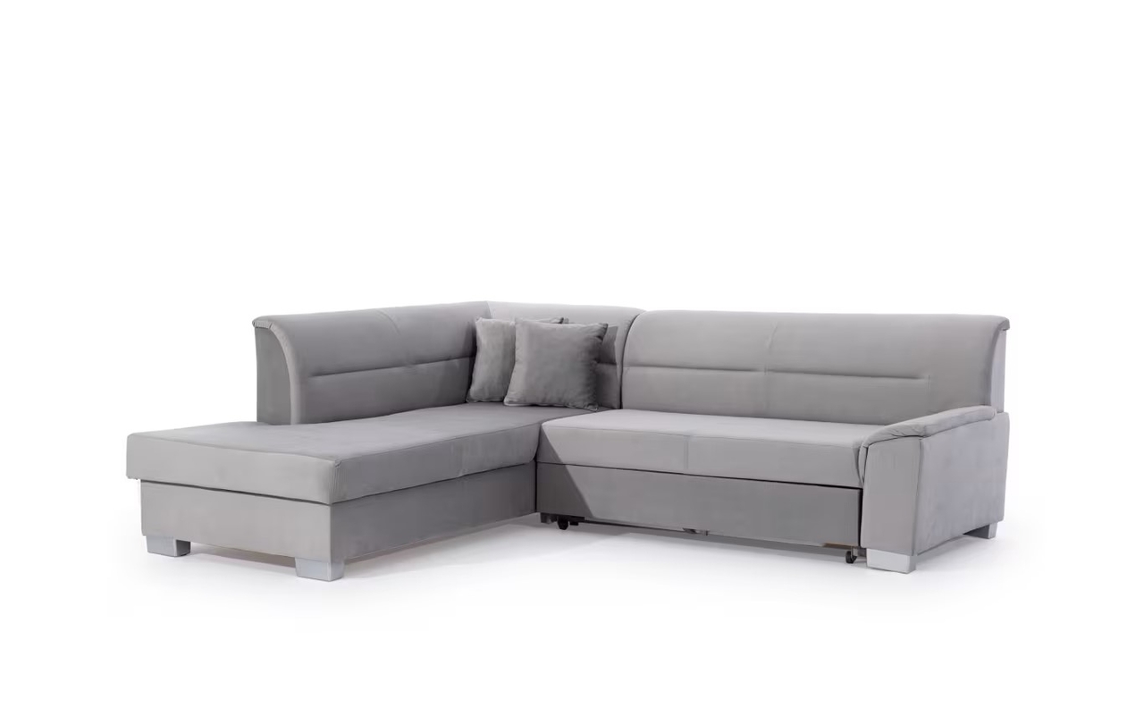 Coltar extensibil stanga 4 locuri ELTAP, BR40, Bergen, 247x214x83 cm, lemn/poliester, verde olive - 3 | YEO