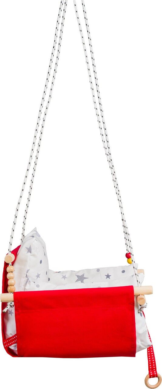 Baby Swing Chair, Wallxpert, Selale, Lemn, Rosu - view 3