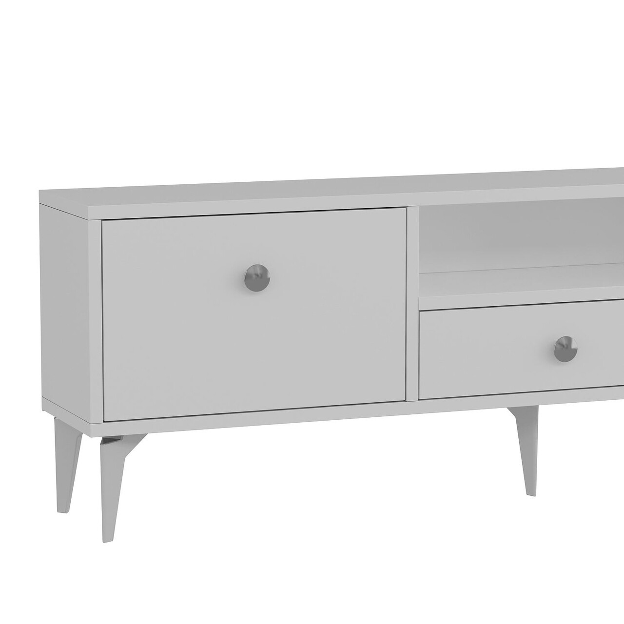 Comoda TV, Hanah Home, 1300-DROP-1, 140x49x30 cm, PAL , Alb/Auriu - view 5