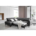 Coltar extensibil stanga 4 locuri ELTAP, LT-06SAV, Noble, 255x201x100 cm, lemn/poliester, gri inchis
