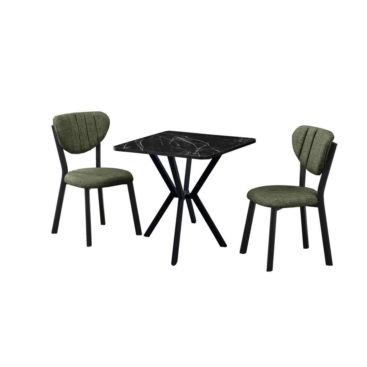 Set masa extensibila si scaune, 3 piese, Hanah Home, Elma, Verde/Negru - view 2