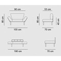 Canapea extensibila 2 locuri PWF-0018, Pakoworld, 155x73x85 cm, metal/textil, negru/gri