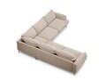 Coltar simetric 5 locuri, Naomi, Micadoni Home, 280x280x75 cm, catifea, bej
