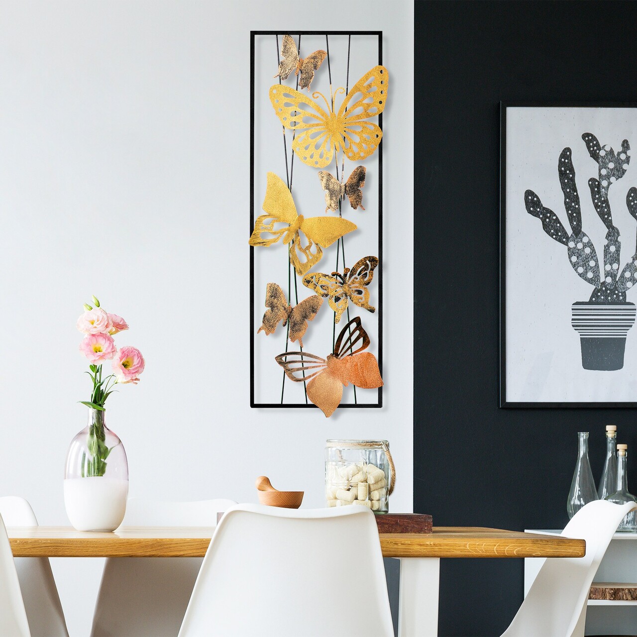 Decoratiune de perete, Kelebek 2, Dimensiuni: 32 x 90 x 4 cm, Multicolor - view 3