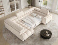 Coltar extensibil stanga 3 locuri ELTAP, LT-18CAL, Fectory, 346x205x93 cm, lemn/poliester, bej deschis