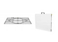 Set masa cu scaune pliabile Heinner, 180x70x74 cm/50x44x80 cm, otel/HDPE plastic, alb