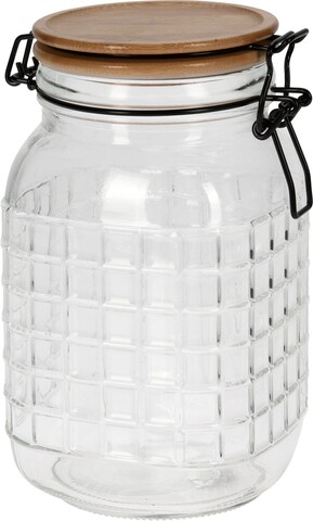 Borcan cu capac, 1650 ml, 13.4×11.6×20 cm, sticla