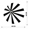 Ceas de perete, Enzoclock - S024, metal, 48 x 48 cm, negru
