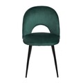 Scaun Tercio, Homla, 55x47x77 cm, metal/catifea din poliester, verde