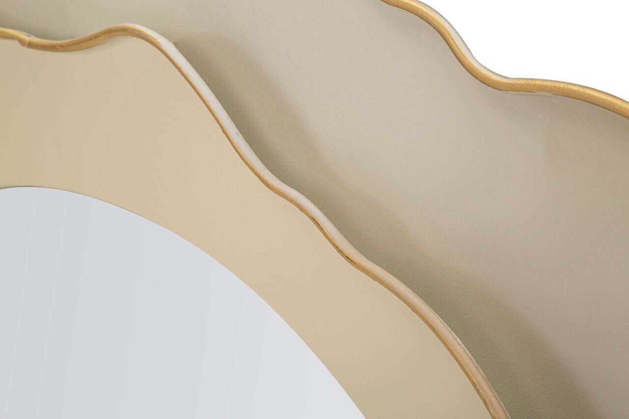 Oglinda de perete, Romantic Round, Mauro Ferretti, fier/MDF, 95x95 cm, crem/gri — imaginea 6