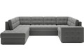 Coltar extensibil stanga 5 locuri ELTAP, LT-04SO, Blewett, 299x198x82 cm, lemn/poliester, gri