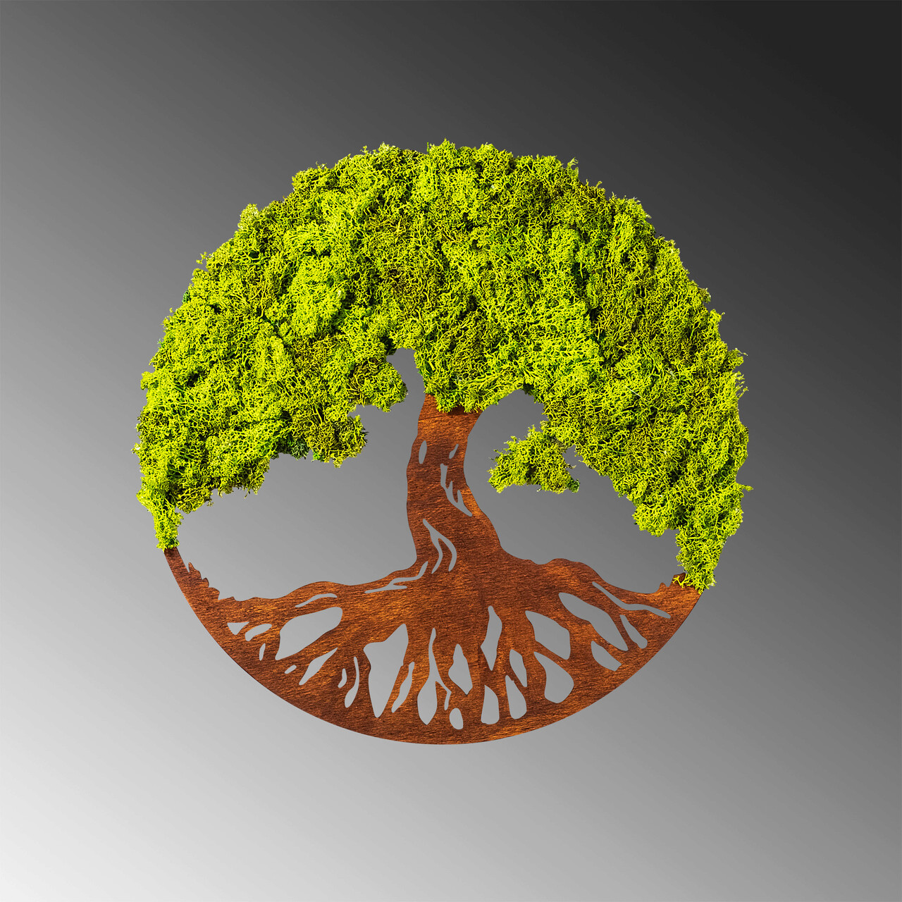 Decoratiune De Perete, Tree Of Life 3, 100% MDF/MOSS (grosime: 6 Mm), Dimensiune: 44 X 1 X 44 Cm, Verde
