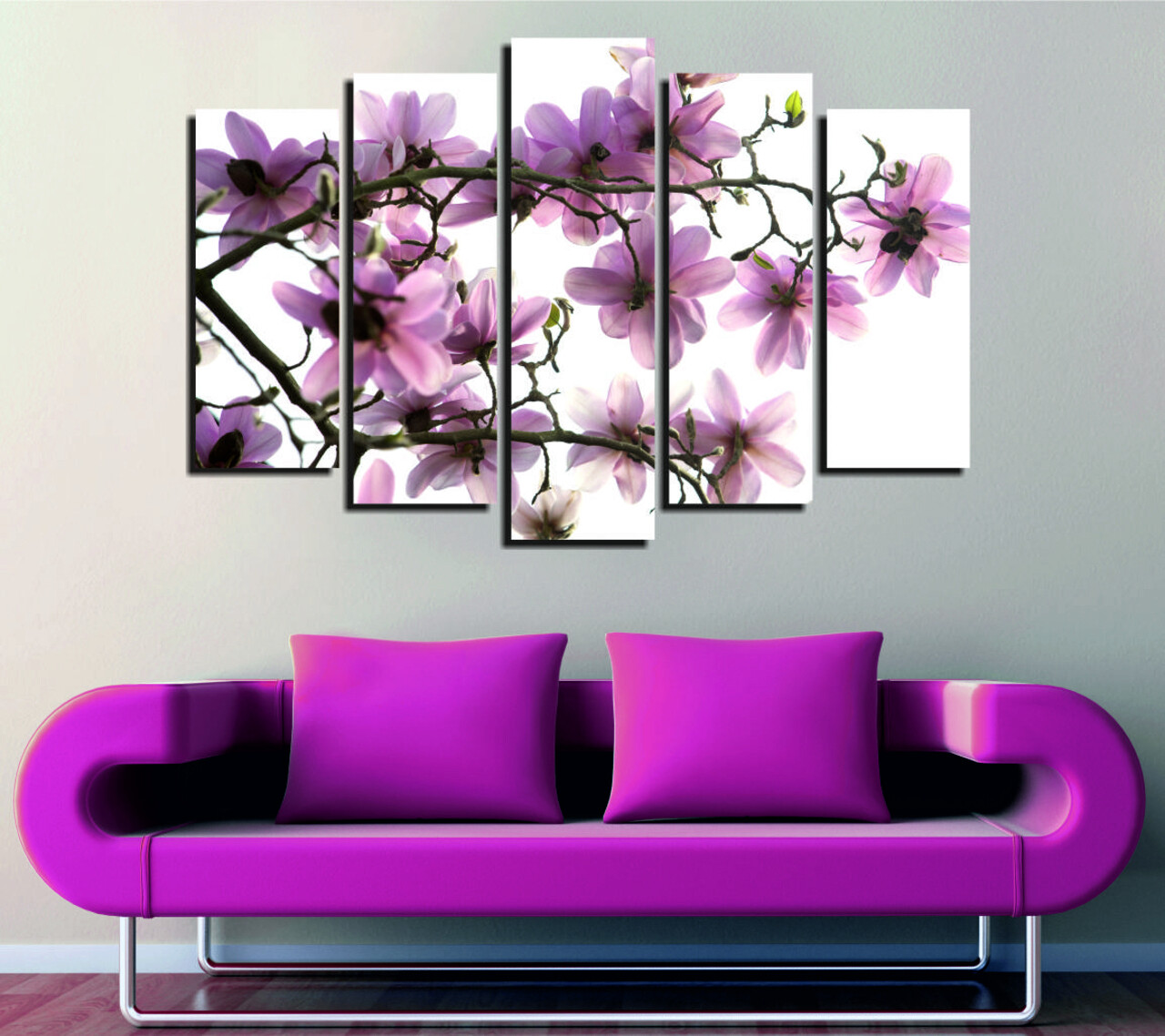 Set 5 tablouri decorative, BC002, 70 x 20 cm, Multicolor - view 2