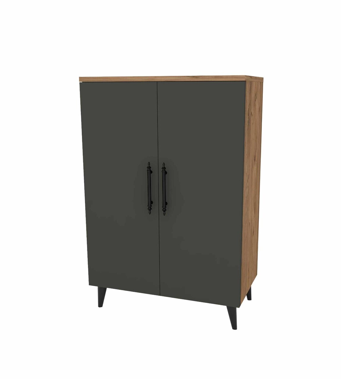 Dulap multifunctional, Hanah Home, 3 Raf 2 Kapak, 65x94.5x32 cm, Antracit / Pin Atlantic — imaginea 4