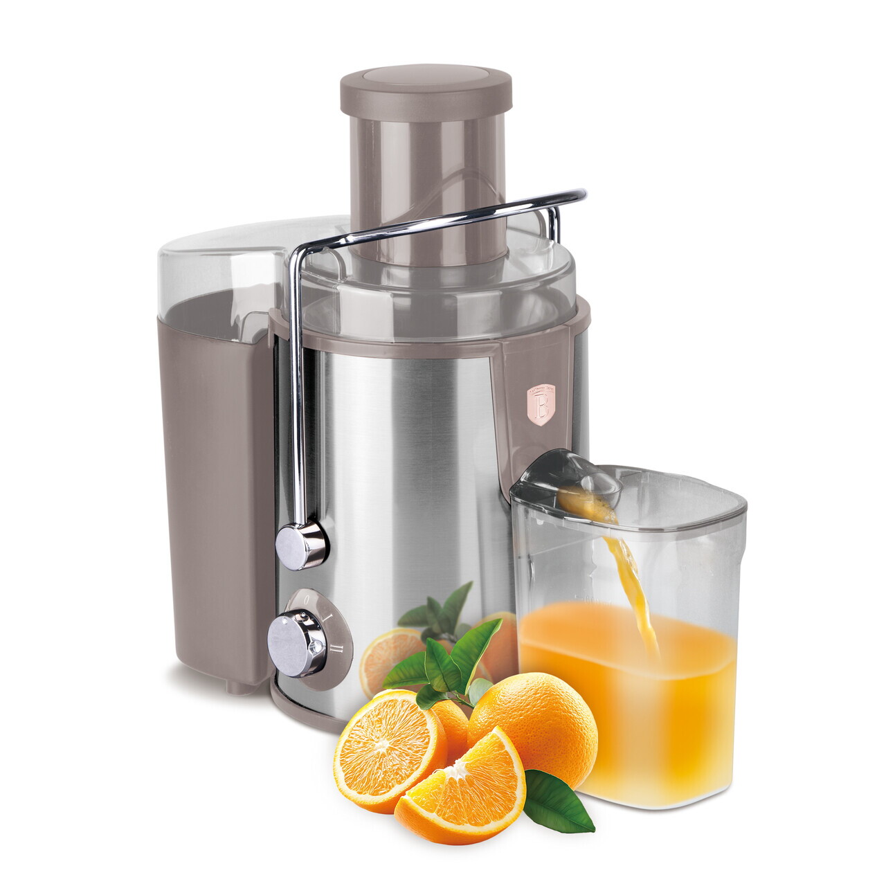 Storcator de fructe Berlinger Haus, Taupe, 500W, 600 ml, inox, taupe mat/argintiu - imagine 5