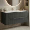Dulap de baie cu chiuvetă, Hanah Home, Moonlight 120, Antracit mat