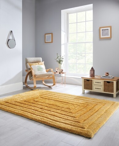 Covor Ridge Ochre, Flair Rugs, 160 x 230 cm, poliester, ocru
