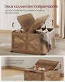 Masuta de cafea cu spatiu de depozitare, Vasagle, Country Style, 80x80x46 cm, PAL/MDF, maro miere