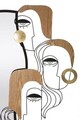 Oglinda decorativa Picassy, Mauro Ferretti, 83x80 cm, MDF/fier/sticla, multicolor