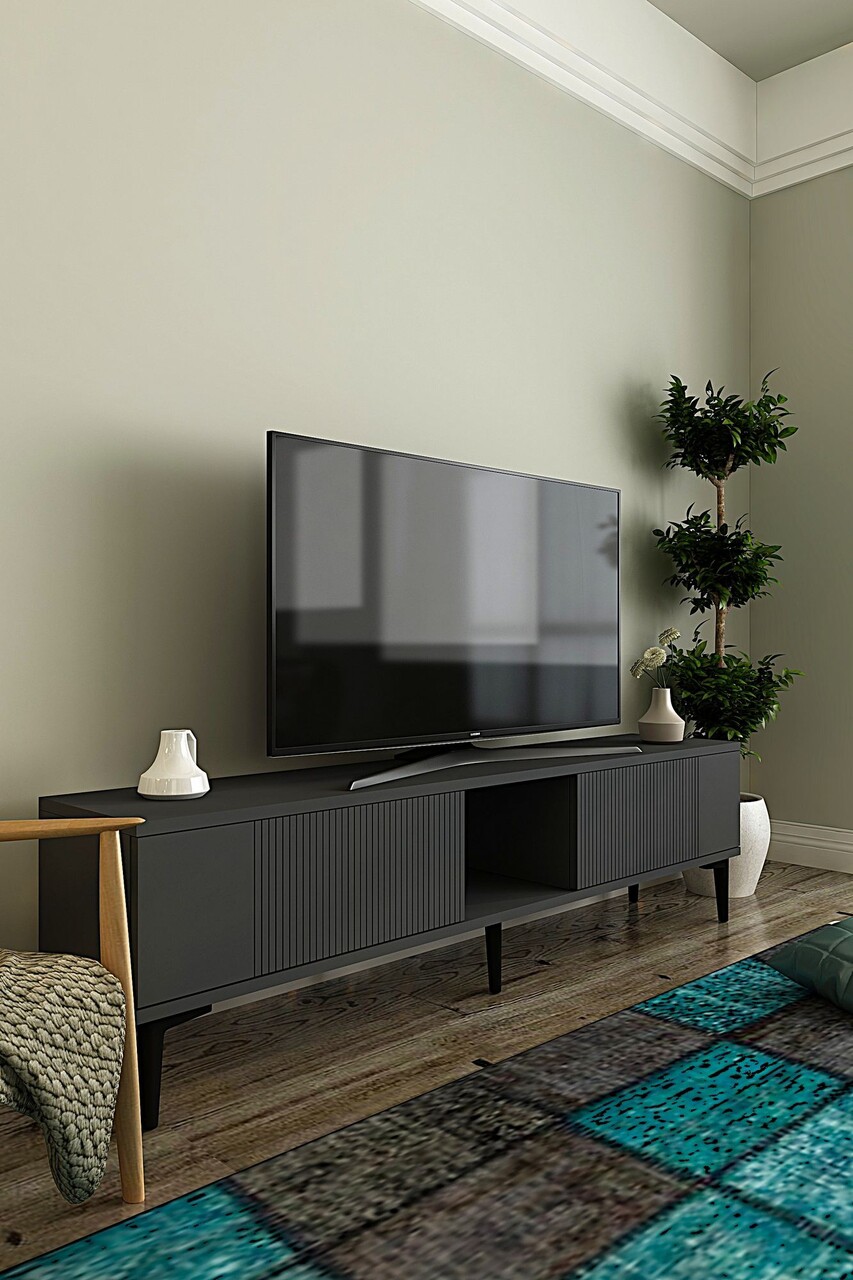 Comoda TV, Hanah Home, Corsa 150, 150x40.5x32 cm, Antracit - imagine 2