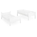 Set 2 paturi suprapuse 98x190 cm cu somiere incluse, Avatar,  L.202 l.106 H.156, lemn masiv de plop/mdf, alb