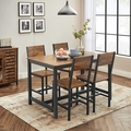 Set 2 scaune de bucatarie, Vasagle, 36x46.6x87.1 cm, PAL/otel, maro/negru