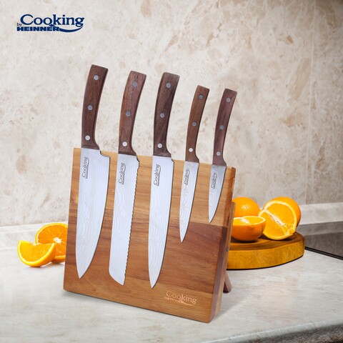 Set cutite damascus style, heinner, 6 piese, inox