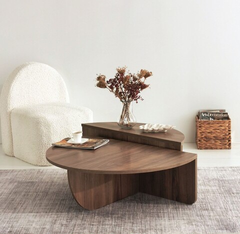 Set 2 masuta pentru cafea Podium, Neostill, 90x60x30 cm / 85x30x35 cm, maro Mobilier Living