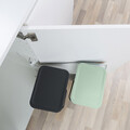Cos de gunoi incorporat, Brabantia, Sort&Go, 2x12 L, 35x52x43 cm, polipropilena, gri inchis/verde jad