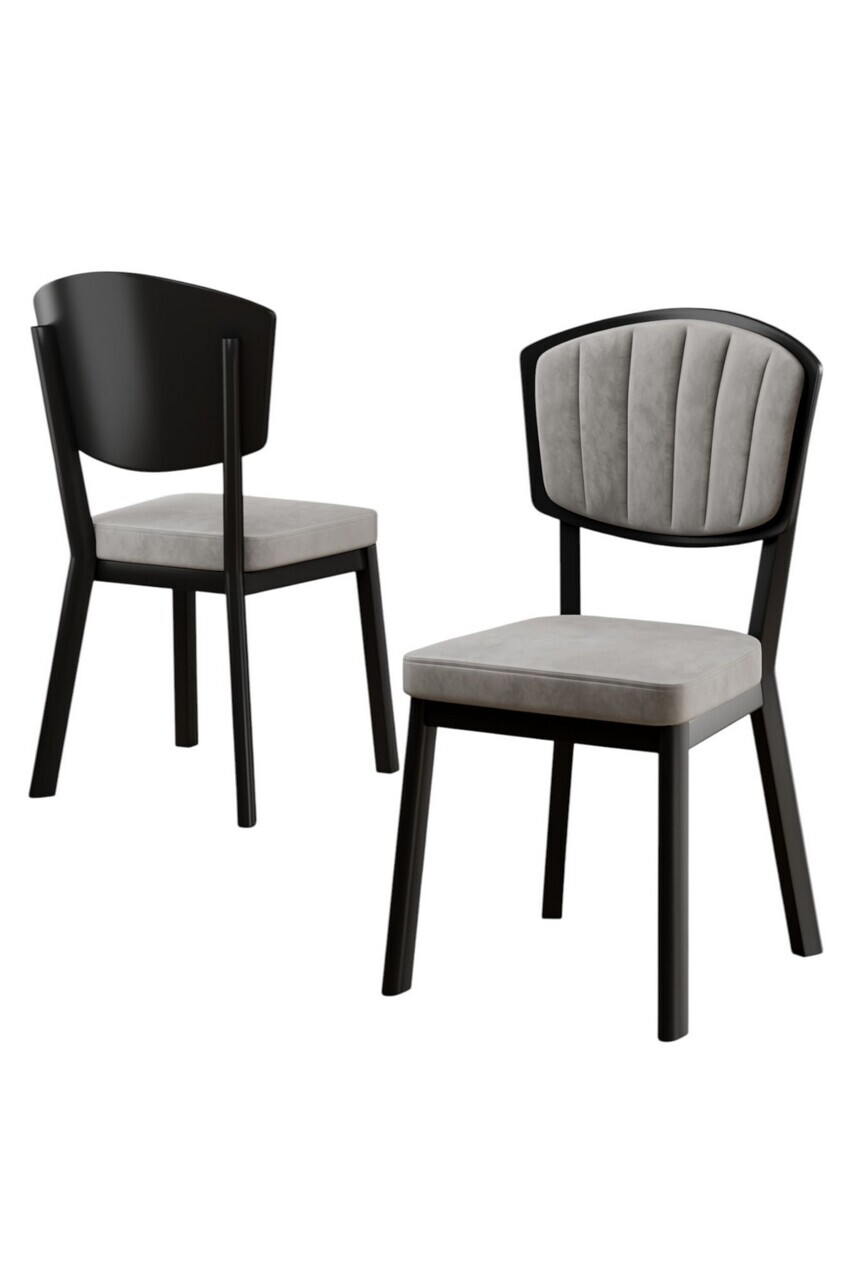 Set scaune 4 piese, Hanah Home, Nape, Gri/Negru — imaginea 2