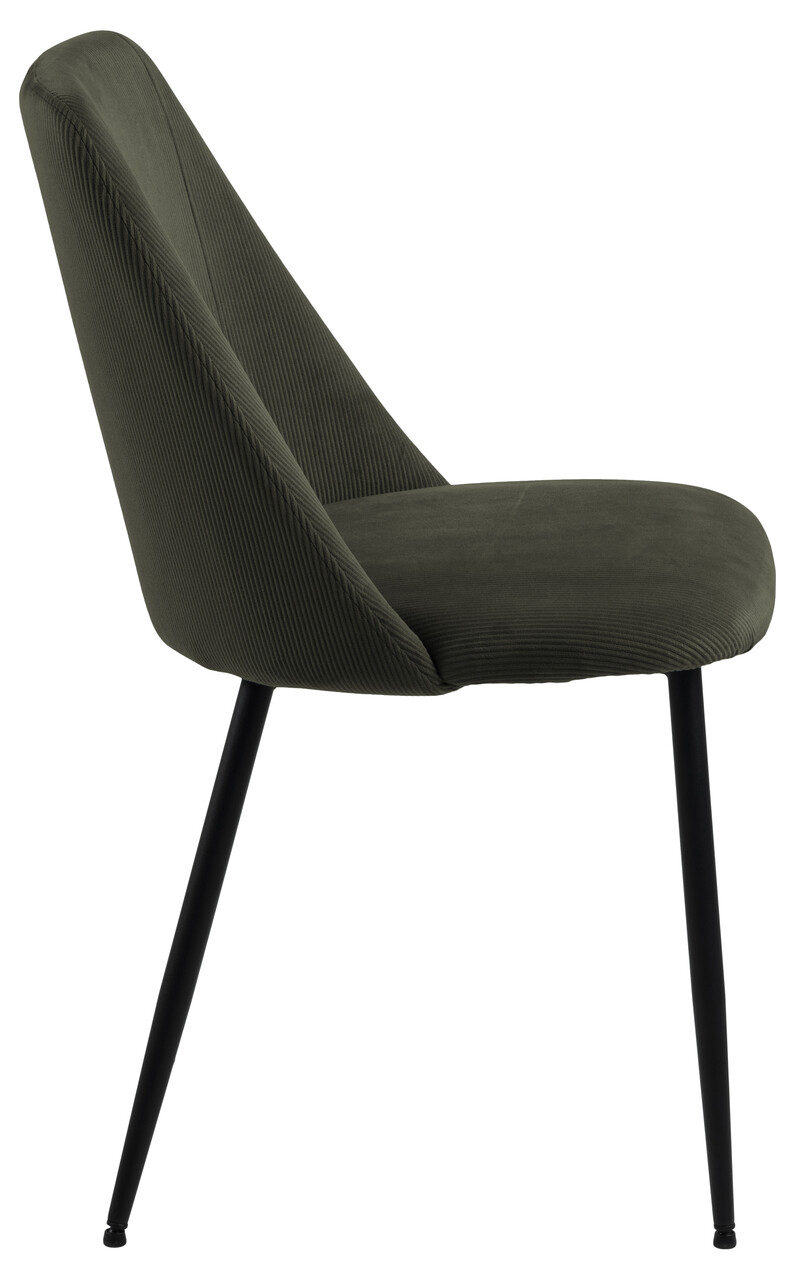 Scaun Ines, Actona, 49.2x57.5x84 cm, tesatura corduroy/otel, verde olive - view 8