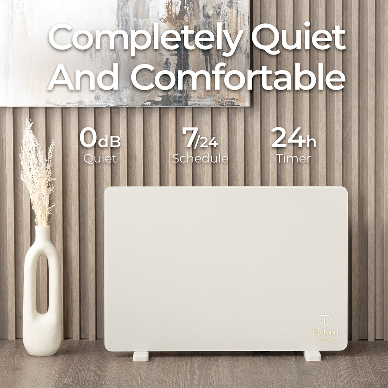 Panou electric de incalzire Fashion TV, Sahara, 64.5x6.6x43 cm, 1400W, sticla securizata, crem - view 6