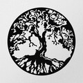 Decoratiune de perete, Tree, metal, 60 x 60 cm, negru
