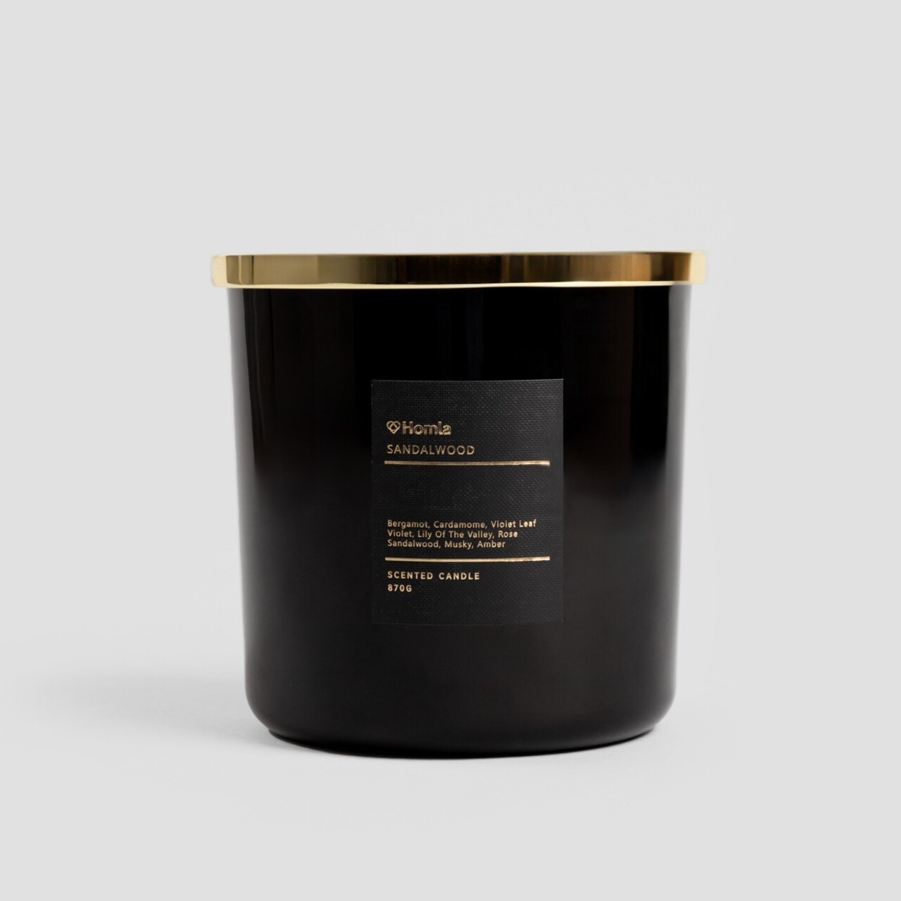 Lumanare parfumata Aura, Homla, 870 gr, ceara, negru - imagine 5