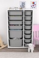 Dulap multifunctional, Estella, Rine 2D4K8U, Alb/Gri
