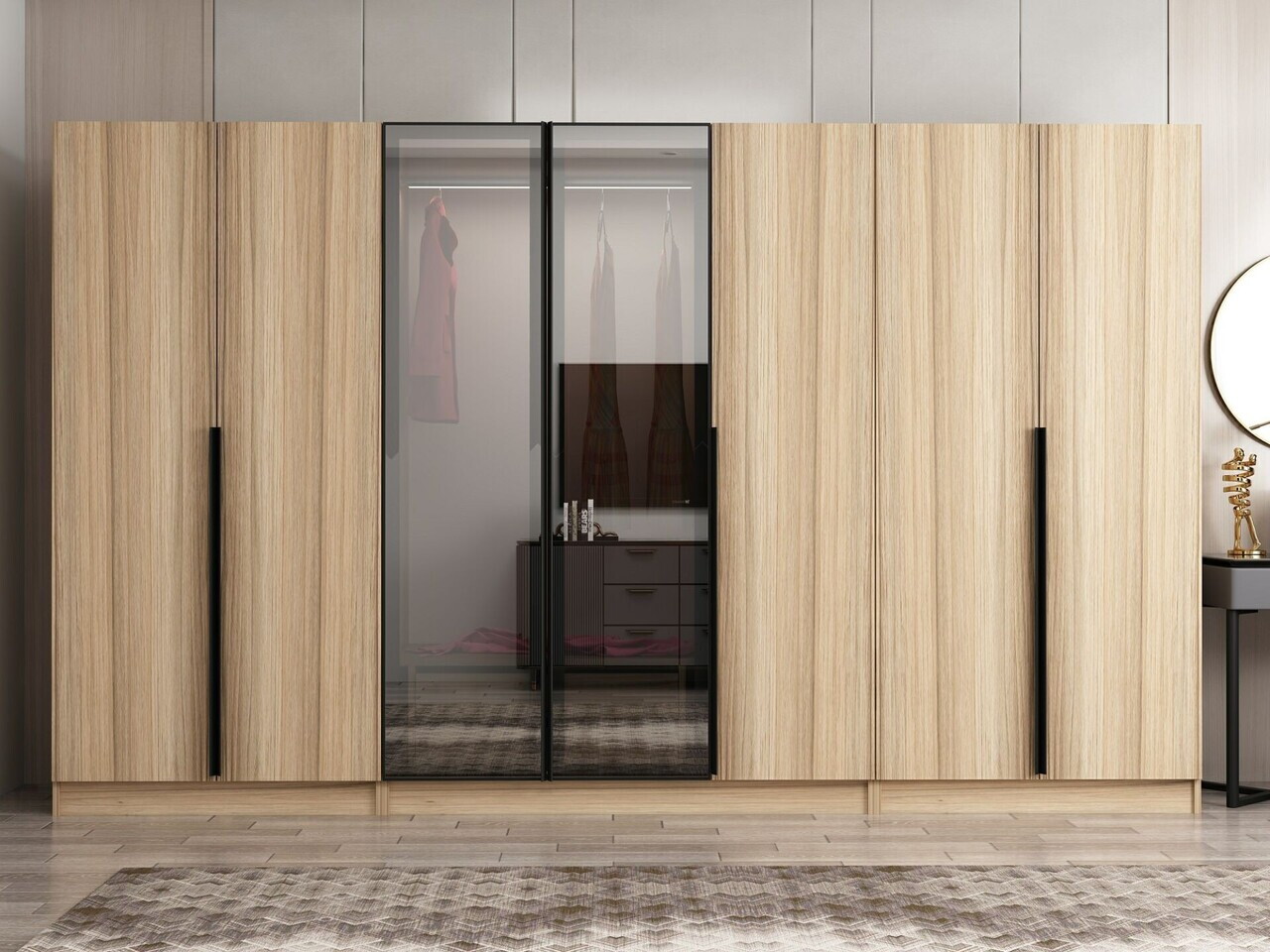 Dulap pentru haine, Hanah Home, Nisa, 315x210x52 cm, Dore