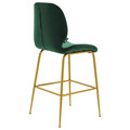 Scaun de bar Impel, Pakoworld, 46x51x99 cm, metal/catifea, auriu/verde inchis