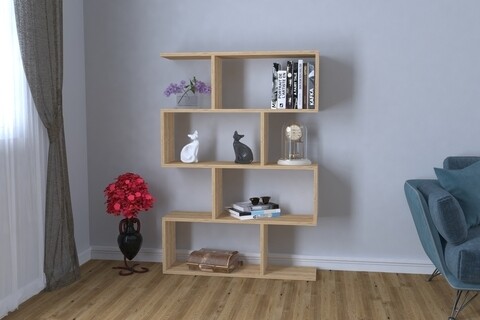 Biblioteca raffline, 90x22x129 cm, pal, stejar