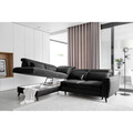Coltar extensibil stanga 4 locuri ELTAP, LT-10SAV, Noble, 255x201x100 cm, lemn/poliester, negru